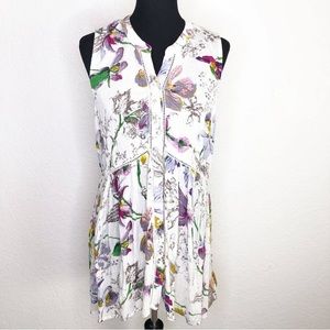 Anthropologie Floral Button Down Tunic Sz. S